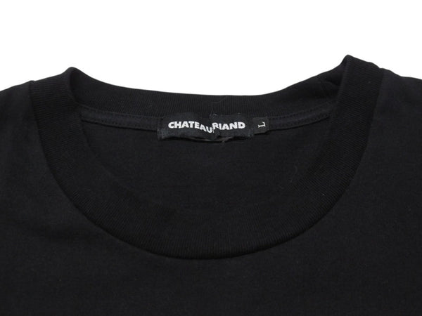 極美品 CHATEAUBRIAND シャトーブリアン AFURI × MASHI NO MASHI TOKYO 半袖Ｔシャツ ブラック コットン コラボ サイズL 中古 4b002525