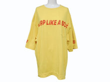 画像をギャラリービューアに読み込む, MASHI NO MASHI TOKYO マシのマシの東京 SLURP LIKE A BOSS プリント ポケットＴシャツ コットン イエロー サイズL 美品 中古 4b002526