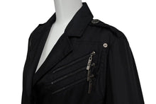 画像をギャラリービューアに読み込む, Christian Dior クリスチャンディオール トレンチコート 4A12088000 ガリアーノ期 ブラック ナイロン ウール 36 美品 中古 4b002533