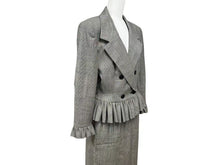 画像をギャラリービューアに読み込む, Christian Dior クリスチャンディオール テーラードジャケット スカート セットアップ グレー グレンチェック柄 サイズ40/6 美品 中古 4b002534