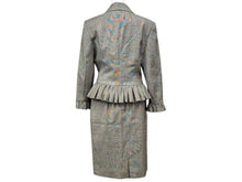 画像をギャラリービューアに読み込む, Christian Dior クリスチャンディオール テーラードジャケット スカート セットアップ グレー グレンチェック柄 サイズ40/6 美品 中古 4b002534