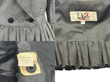 画像をギャラリービューアに読み込む, Christian Dior クリスチャンディオール テーラードジャケット スカート セットアップ グレー グレンチェック柄 サイズ40/6 美品 中古 4b002534