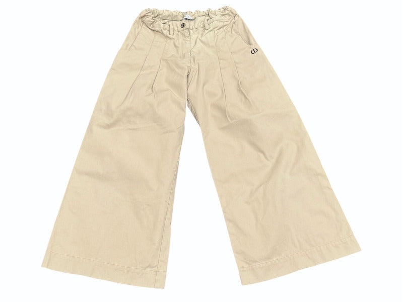 Christian Dior Pants Beige Embroidery CD Button Chino Pants Cotton 12 Good Condition Used 4b002535