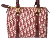 画像をギャラリービューアに読み込む, Christian Dior クリスチャンディオール ハンドバッグ カバン スピーディ 25cm ボストン トロッター レッド ジャガード 美品 中古 4b002543