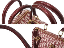 画像をギャラリービューアに読み込む, Christian Dior クリスチャンディオール ハンドバッグ カバン スピーディ 25cm ボストン トロッター レッド ジャガード 美品 中古 4b002543