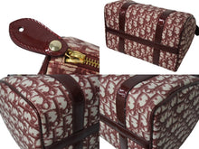 画像をギャラリービューアに読み込む, Christian Dior クリスチャンディオール ハンドバッグ カバン スピーディ 25cm ボストン トロッター レッド ジャガード 美品 中古 4b002543