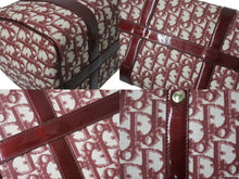 画像をギャラリービューアに読み込む, Christian Dior クリスチャンディオール ハンドバッグ カバン スピーディ 25cm ボストン トロッター レッド ジャガード 美品 中古 4b002543