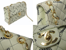 Load image into Gallery viewer, CHANEL シャネル デカマトラッセ30 Sフラップ Wチェーンショルダーバッグ ココマーク キャンバス レザー ゴールド金具 美品 中古 4b002544