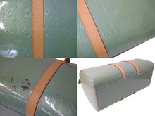 画像をギャラリービューアに読み込む, LOUIS VUITTON ルイヴィトン モノグラムヴェルニ マーサー ボストンバッグ M91001 グリーン 美品 中古 4b002545