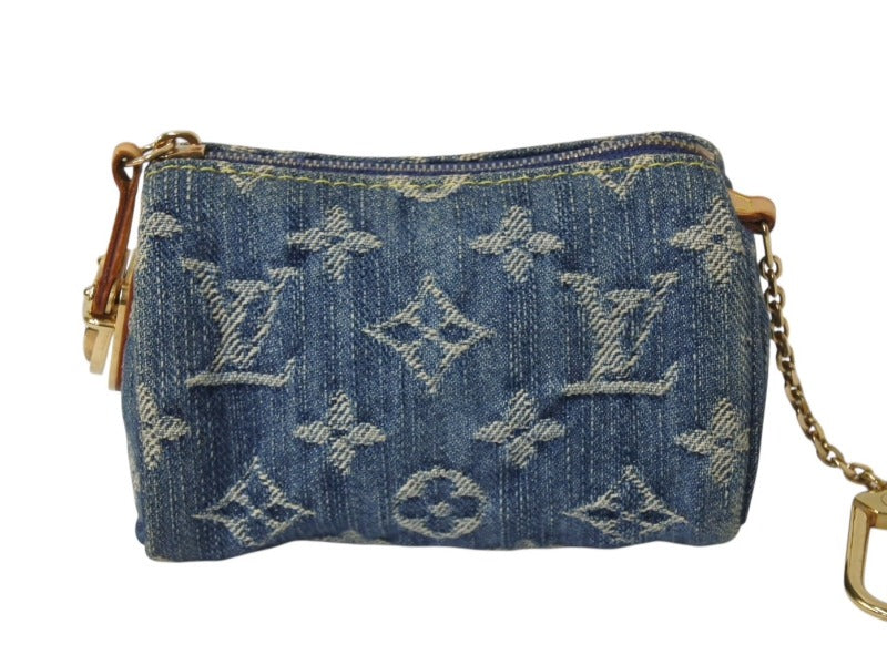 LOUIS VUITTON ルイヴィトン モノグラムデニム ミニ トゥルース スピーディPM M95082 ストラップ ブルー 中古 美品 4b002547