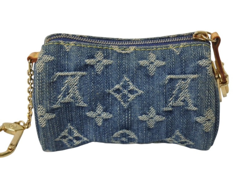 LOUIS VUITTON ルイヴィトン モノグラムデニム ミニ トゥルース スピーディPM M95082 ストラップ ブルー 中古 美品 4b002547