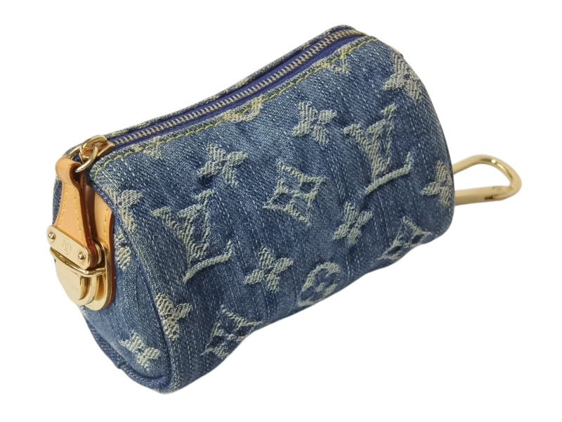 LOUIS VUITTON ルイヴィトン モノグラムデニム ミニ トゥルース スピーディPM M95082 ストラップ ブルー 中古 美品 4b002547