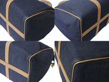 画像をギャラリービューアに読み込む, CHRISTIAN DIOR クリスチャンディオール デニム ハンドバッグ ボストン型 PZ 1201 キャンバス レザー ブルー ブラウン 美品 中古 4b002551