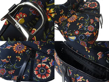 画像をギャラリービューアに読み込む, 極美品 CHRISTIAN DIOR クリスチャンディオール サドルバッグ RU0052 キャンバス レザー ブラック マルチカラー シルバー金具 中古 4b002552