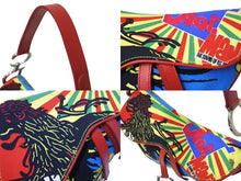 画像をギャラリービューアに読み込む, 極美品 CHRISTIAN DIOR クリスチャンディオール ガリアーノ期 サドルバッグ ラスタ ボブマーリー ショルダーバッグ マルチカラー 中古 4b002553