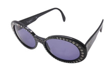 画像をギャラリービューアに読み込む, CHANEL シャネル サングラス アイウェア 05256 94305 イタリア製 プラスチック ラインストーン ブラック 美品 中古 4b002555