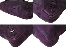 画像をギャラリービューアに読み込む, BALENCIAGA バレンシアガ ザシティ ハンドバッグ 132116 パープル レザー アンティークゴールド金具 良品 中古 4b002558