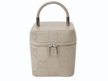 画像をギャラリービューアに読み込む, GUCCI グッチ バニティ バック ハンドバック GG柄 GGキャンバス アクセサリーポーチ ベージュ レザー 美品 中古 4b002559