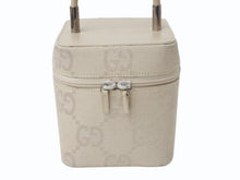 画像をギャラリービューアに読み込む, GUCCI グッチ バニティ バック ハンドバック GG柄 GGキャンバス アクセサリーポーチ ベージュ レザー 美品 中古 4b002559