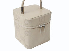 画像をギャラリービューアに読み込む, GUCCI グッチ バニティ バック ハンドバック GG柄 GGキャンバス アクセサリーポーチ ベージュ レザー 美品 中古 4b002559