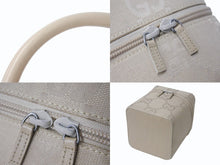 画像をギャラリービューアに読み込む, GUCCI グッチ バニティ バック ハンドバック GG柄 GGキャンバス アクセサリーポーチ ベージュ レザー 美品 中古 4b002559