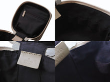 画像をギャラリービューアに読み込む, GUCCI グッチ バニティ バック ハンドバック GG柄 GGキャンバス アクセサリーポーチ ベージュ レザー 美品 中古 4b002559