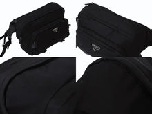 画像をギャラリービューアに読み込む, PRADA プラダ テスート モンターニャ ウエストバッグ 2VH021 ナイロン ブラック シルバー金具 美品 中古 4b002573