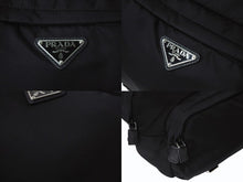 画像をギャラリービューアに読み込む, PRADA プラダ テスート モンターニャ ウエストバッグ 2VH021 ナイロン ブラック シルバー金具 美品 中古 4b002573
