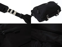 画像をギャラリービューアに読み込む, PRADA プラダ テスート モンターニャ ウエストバッグ 2VH021 ナイロン ブラック シルバー金具 美品 中古 4b002573
