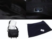 画像をギャラリービューアに読み込む, PRADA プラダ テスート モンターニャ ウエストバッグ 2VH021 ナイロン ブラック シルバー金具 美品 中古 4b002573