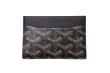 画像をギャラリービューアに読み込む, 新品未使用 GOYARD ゴヤール サンシュルピス カードケース コットン リネン フランス製 ブラック ブラウン 中古 4b002577