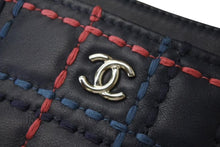 Load image into Gallery viewer, 極美品 CHANEL シャネル ワイルドステッチカードケース 26番台 ココマーク レザー ネイビー マルチカラー 中古 4b002579