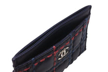 Load image into Gallery viewer, 極美品 CHANEL シャネル ワイルドステッチカードケース 26番台 ココマーク レザー ネイビー マルチカラー 中古 4b002579