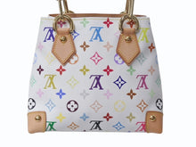 Load image into Gallery viewer, 新品同様 LOUIS VUITTON ルイヴィトン オードラ ブロン ハンドバッグ 村上隆 M40047 ゴールド金具 ホワイト マルチカラー 中古 4b002585