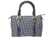 Load image into Gallery viewer, Christian Dior クリスチャンディオール スピーディ 25cm ハンドバッグ トロッター ネイビー ゴールド金具 美品 中古 4b002588