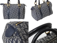 Load image into Gallery viewer, Christian Dior クリスチャンディオール スピーディ 25cm ハンドバッグ トロッター ネイビー ゴールド金具 美品 中古 4b002588
