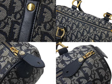 Load image into Gallery viewer, Christian Dior クリスチャンディオール スピーディ 25cm ハンドバッグ トロッター ネイビー ゴールド金具 美品 中古 4b002588