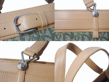 画像をギャラリービューアに読み込む, ChristianDior クリスチャンディオール トロッター ハンドバッグ BM0081 コットンキャンバス グリーン ベージュ 美品 中古 4b002589