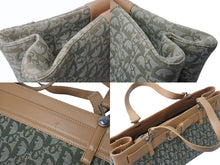 画像をギャラリービューアに読み込む, ChristianDior クリスチャンディオール トロッター ハンドバッグ BM0081 コットンキャンバス グリーン ベージュ 美品 中古 4b002589