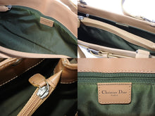 画像をギャラリービューアに読み込む, ChristianDior クリスチャンディオール トロッター ハンドバッグ BM0081 コットンキャンバス グリーン ベージュ 美品 中古 4b002589