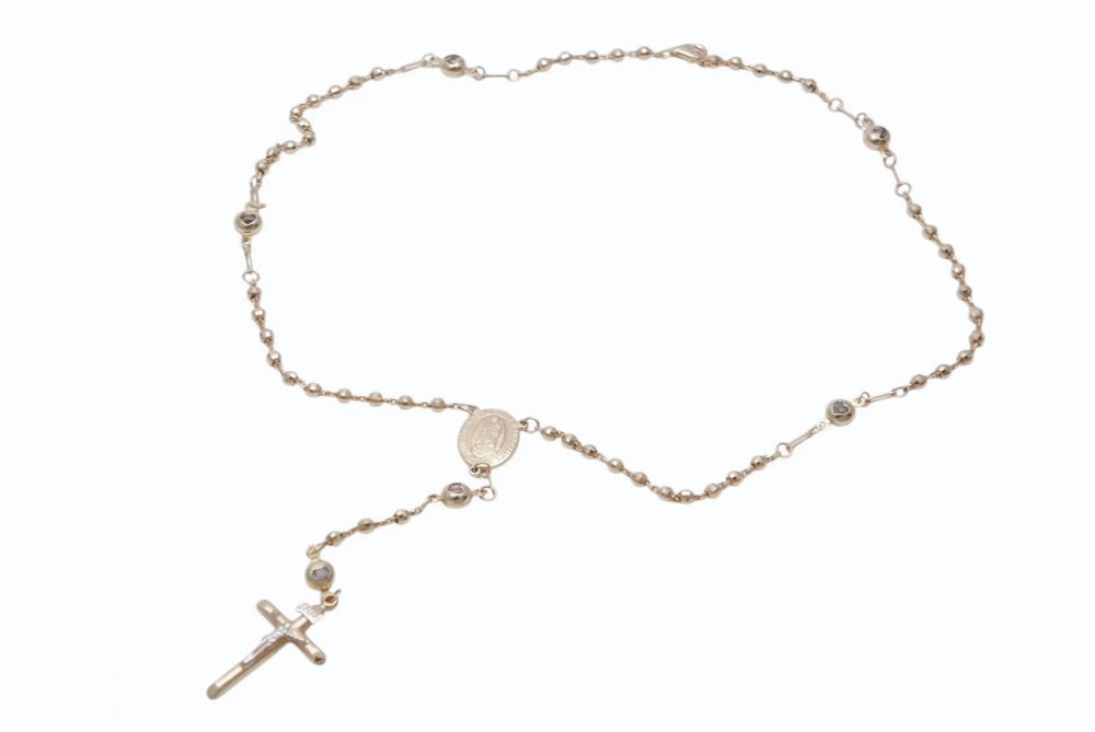 Very good condition NUESTRA SENORA DE GUADALUPE Virgin Mary Rosary Necklace Weight approx. 11.7g 14K Neck circumference 45.5cm Used 4b002593