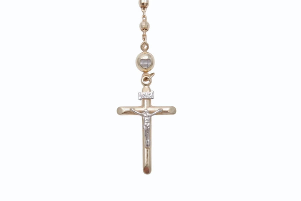 極美品 NUESTRA SENORA DE GUADALUPE 聖母グアダルーペ 聖母マリア ロザリオ ネックレス 重量約11.7g 14K 首回り45.5cm 中古 4b002593