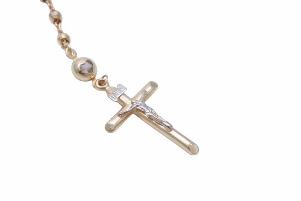 極美品 NUESTRA SENORA DE GUADALUPE 聖母グアダルーペ 聖母マリア ロザリオ ネックレス 重量約11.7g 14K 首回り45.5cm 中古 4b002593