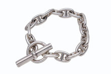 Load image into Gallery viewer, HERMES エルメス オールド シェーヌダンクルMM ブレスレット 15コマ シルバー925 フランス製 重量約57.2 美品 中古 4b002601