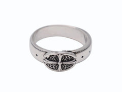 新品同様 CHROME HEARTS クロムハーツ BELTED OVAL RING SML スモールベルト オーバルリング 重量約8.4g サイズ24号 シルバー925 中古 4b002602
