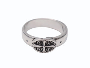 新品同様 CHROME HEARTS クロムハーツ BELTED OVAL RING SML スモールベルト オーバルリング 重量約8.4g サイズ24号 シルバー925 中古 4b002602