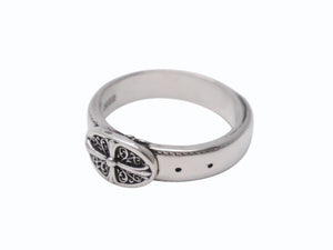 新品同様 CHROME HEARTS クロムハーツ BELTED OVAL RING SML スモールベルト オーバルリング 重量約8.4g サイズ24号 シルバー925 中古 4b002602