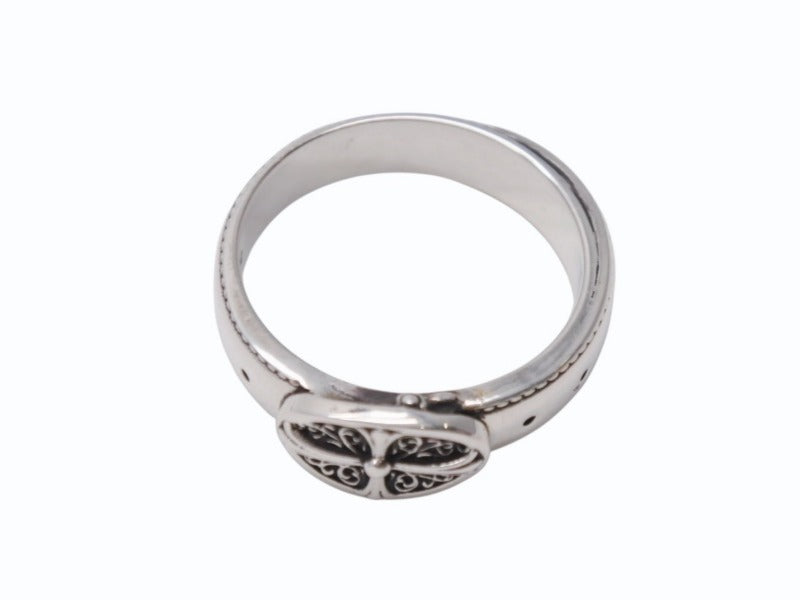 Like new CHROME HEARTS BELTED OVAL RING SML Small belt Oval ring Weight approx. 8.4g Size 24 Silver 925 Used 4b002602