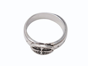新品同様 CHROME HEARTS クロムハーツ BELTED OVAL RING SML スモールベルト オーバルリング 重量約8.4g サイズ24号 シルバー925 中古 4b002602