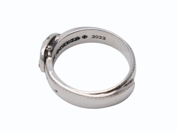 新品同様 CHROME HEARTS クロムハーツ BELTED OVAL RING SML スモールベルト オーバルリング 重量約8.4g サイズ24号 シルバー925 中古 4b002602